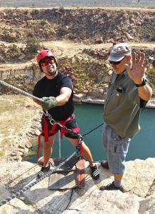 Abseiling 42 meter at Parys