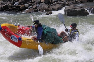 Running one of the bigger rapids 
