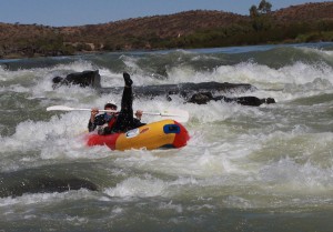 Cha-Cha on Orange River tour at Hopetown    