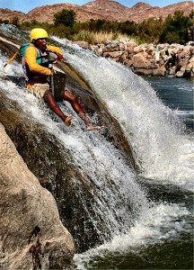 Bumslide on Orange river trip          