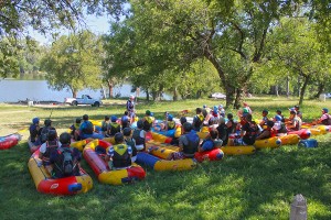 Safety talk for the river rafting 