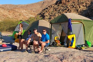 Campers on four day rafting tours 